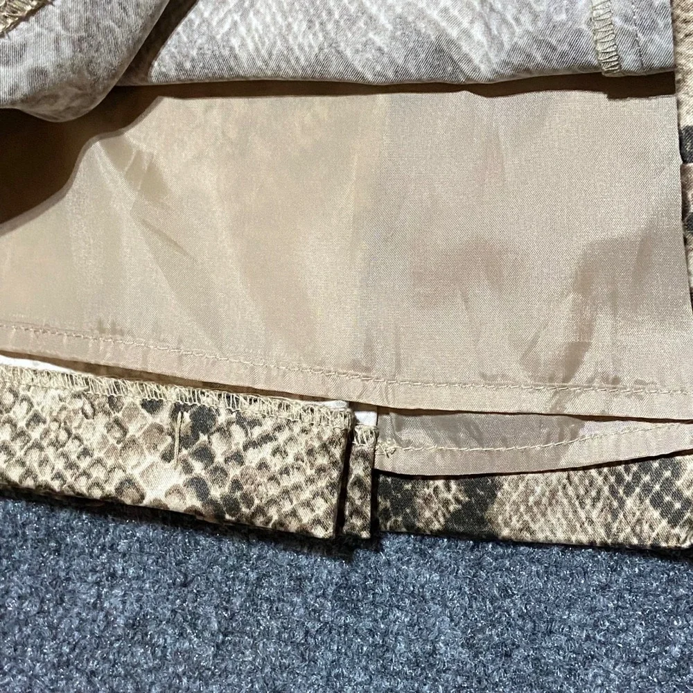 New York & Company Snakeskin Pencil Skirt Size 2 Tan Brown Animal‎ Print Stretch